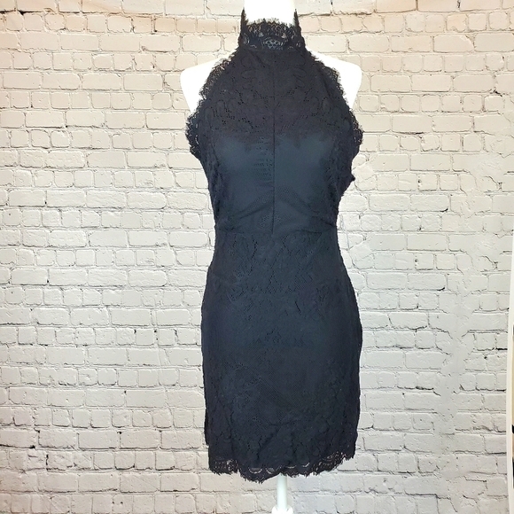 Free People Harper High Neck Halter Lace Dress SM - Picture 7 of 13